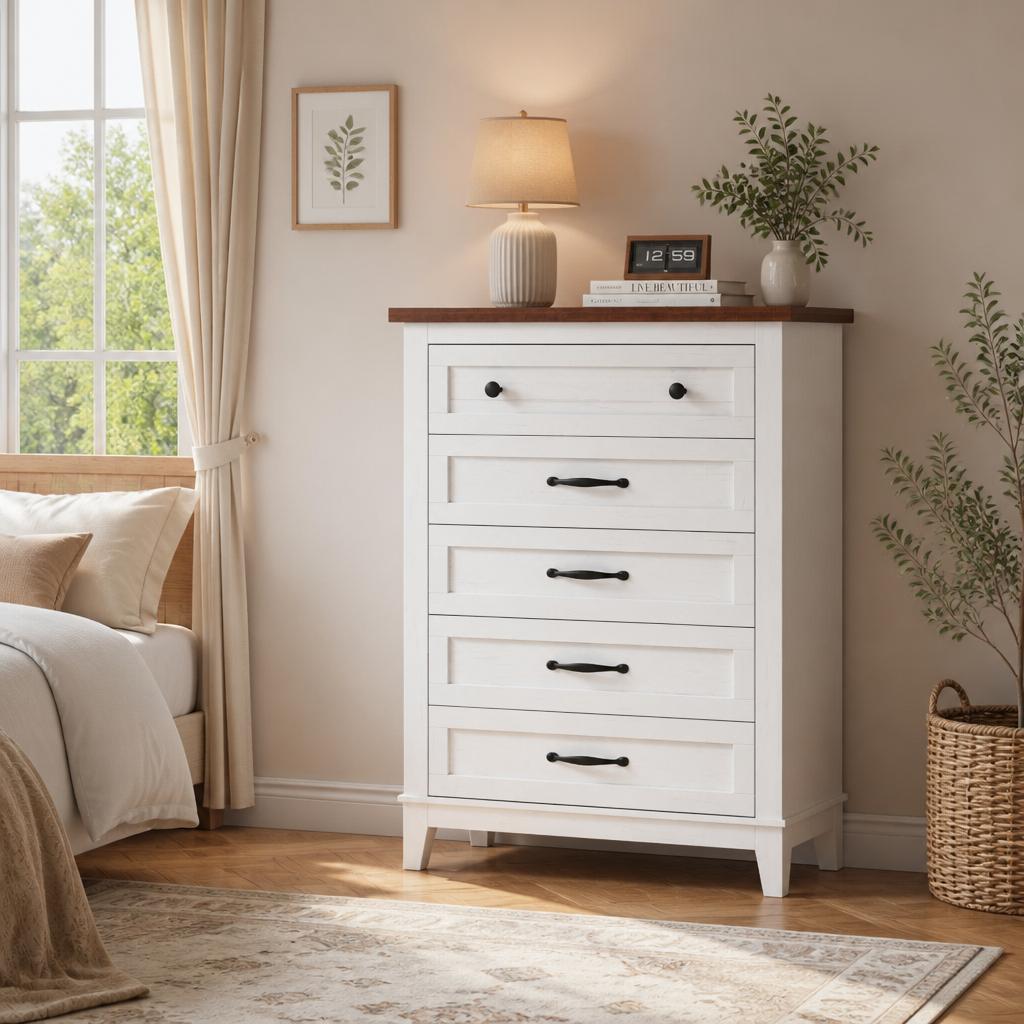 Bedroom Furniture - GarveeLife 5-Drawer Tall Vertical Dresser for