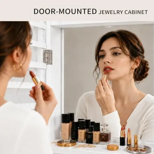 with Full Length Mirror, 6 Aut - Full Length Mirror Jewelry Armoire review and price