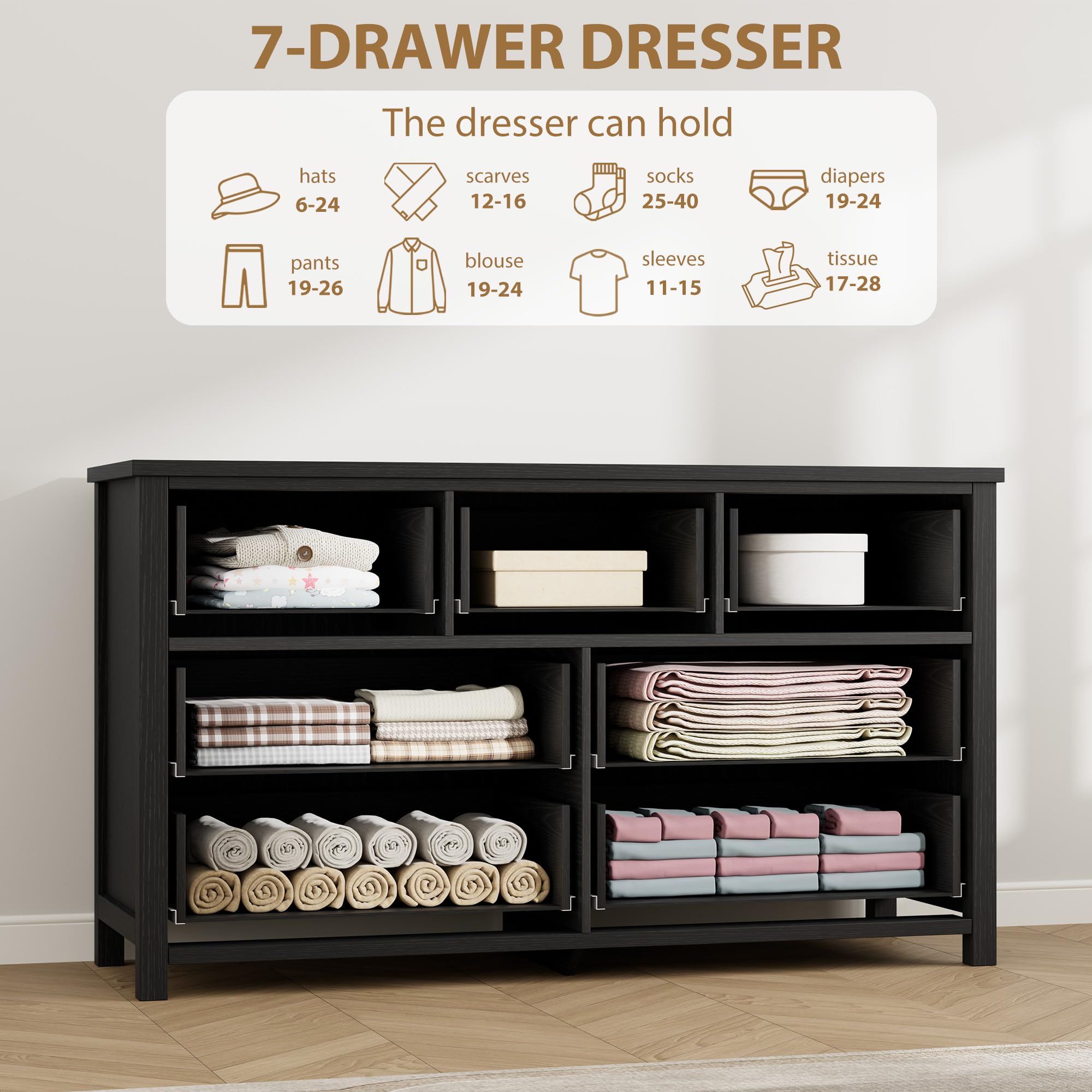 7 Drawer Dresser for Bedroom,  - Bedroom Furniture review and price