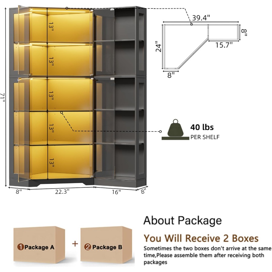 Corner display curio cabinet w - Storage review and price