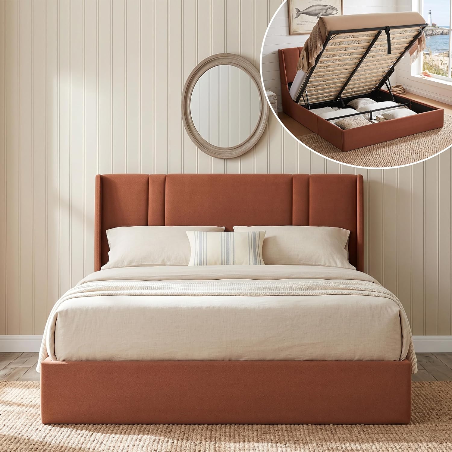 Queen Lift Up Storage Bed Fram - Gas Lift Storage Bed Hydraulic review and price