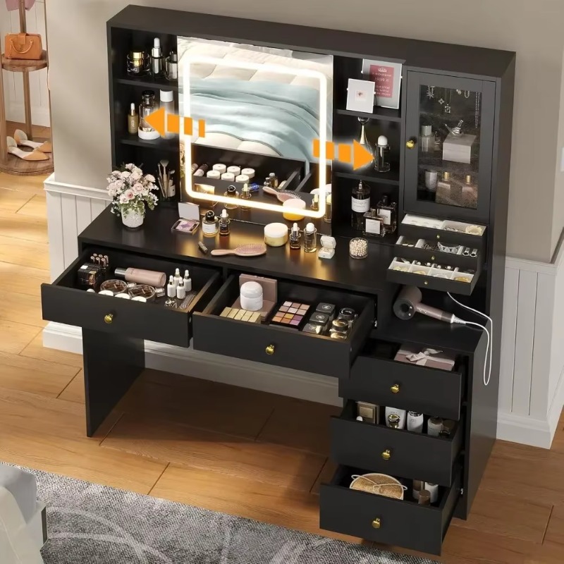 5-Drawer Dressing Vanity Table - Dressing Table Vanity With Lighted Mirror review and price