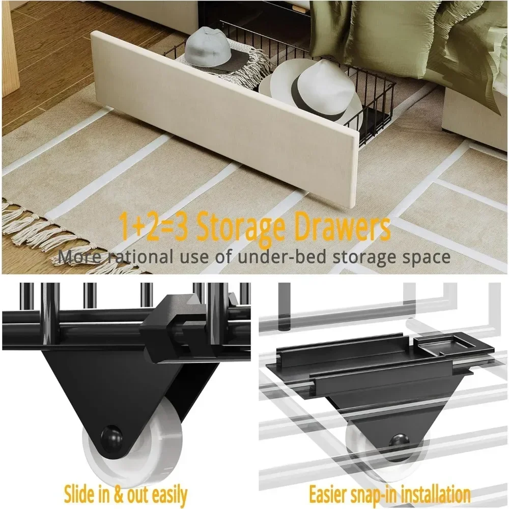 &King Size Bed Frame With Stor - King Size Bed Frame With Storage Drawers review and price